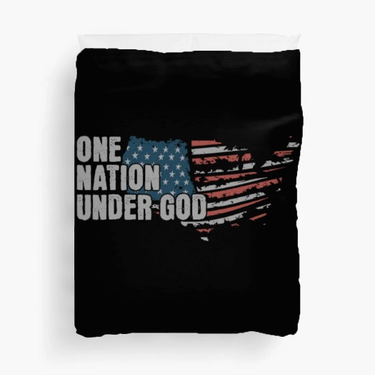 4th Of July One Nation Under God US Flag Faith Duvet Covers