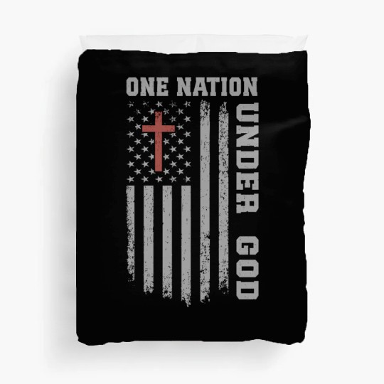 One Nation Under God US Flag Christian 4th of July Duvet Covers