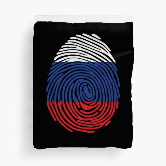 Russian fingerprint flag Duvet Covers