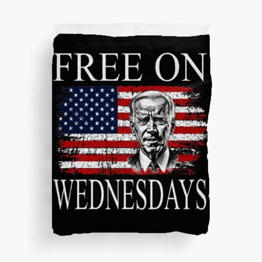 Free On Wednesdays US Flag Patriotic Joe Biden Duvet Covers