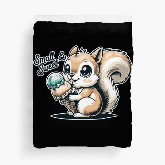 Cute cartoon squirrel with ice cream Duvet Covers