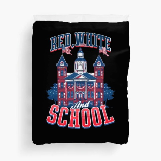 Patriotic Teacher Red, White, and School Duvet Covers