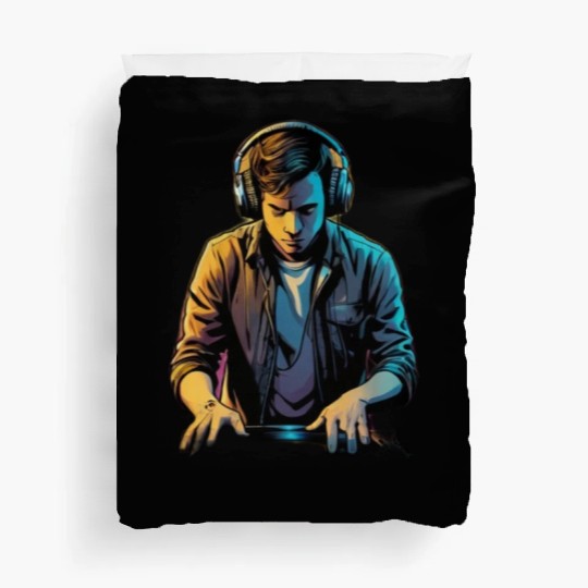 Neon DJ Youth Illustration Duvet Covers