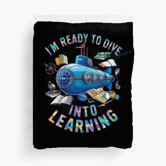 Ready To Dive Into Learning Back School Submarine Duvet Covers