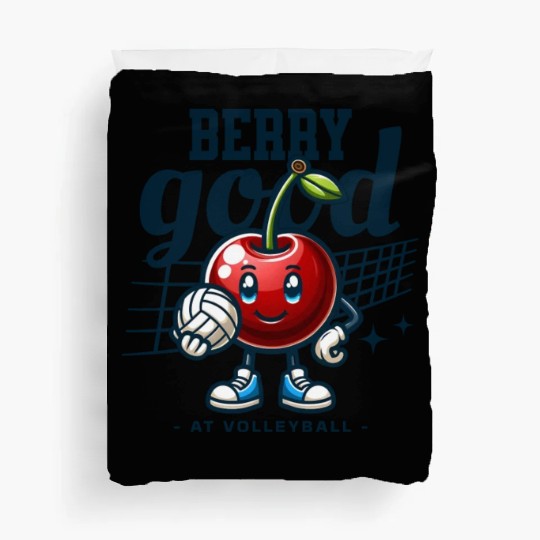 Berry Good at Volleyball - Cherry Character Design Duvet Covers