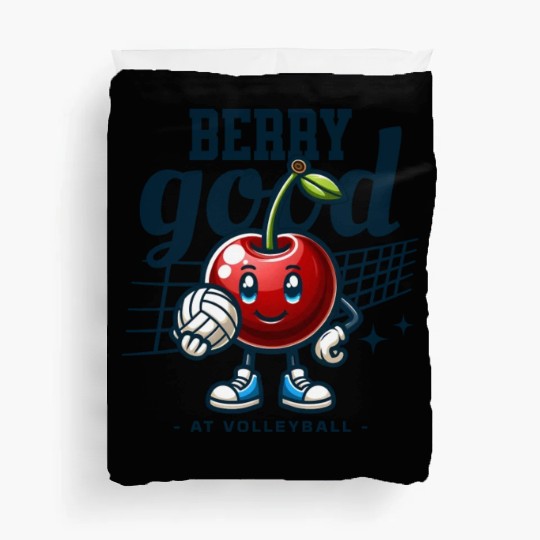 Berry Good at Volleyball - Cherry Character Design Duvet Covers