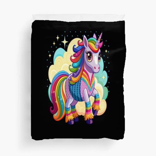 Crochet Rainbow Unicorn Duvet Covers