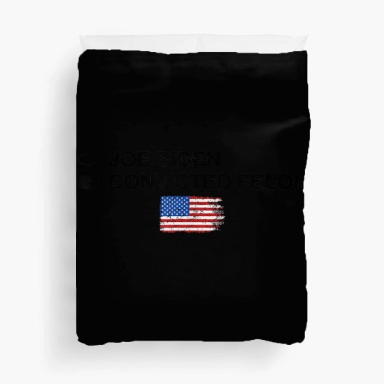 Joe Biden Vs Convicted Felon Funny 2024 Flag Duvet Covers