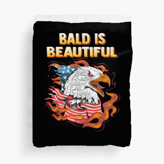 Bald Is Beautiful US Flag Eagle 4th Of July Funny Duvet Covers