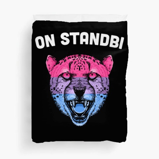On StandBi Bisexual Funny Bi Humor LGBTQ Pride Mon Duvet Covers