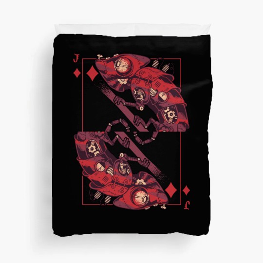 Chameleon steampunk card game Karo Jack Duvet Covers