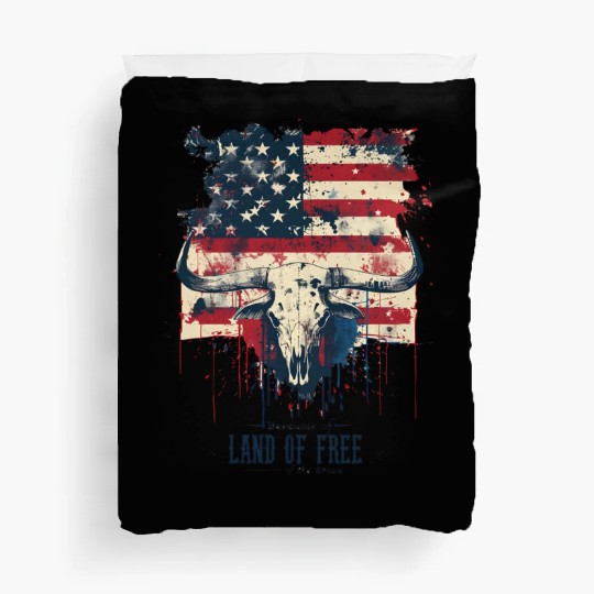 Land of the free because of the brave , 4 July Duvet Covers