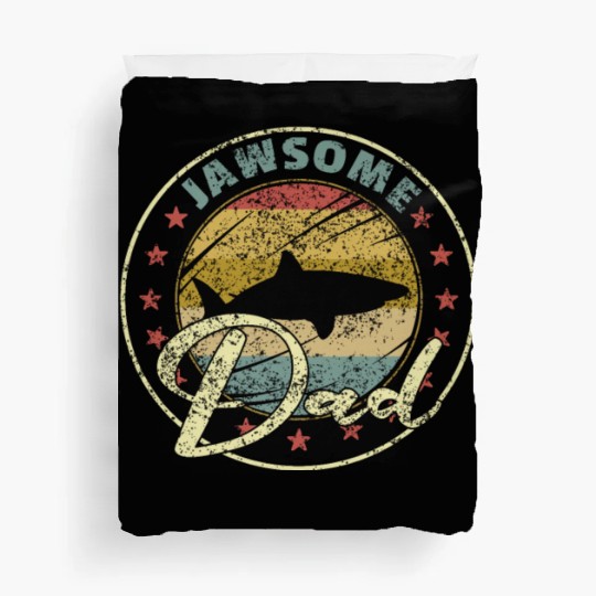 Jawasome Dad Funny Shark Father's Day Gift Duvet Covers