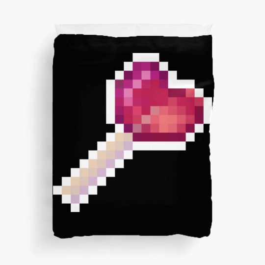 Pixel Art Sprite Cute Heart Lollipop Duvet Covers