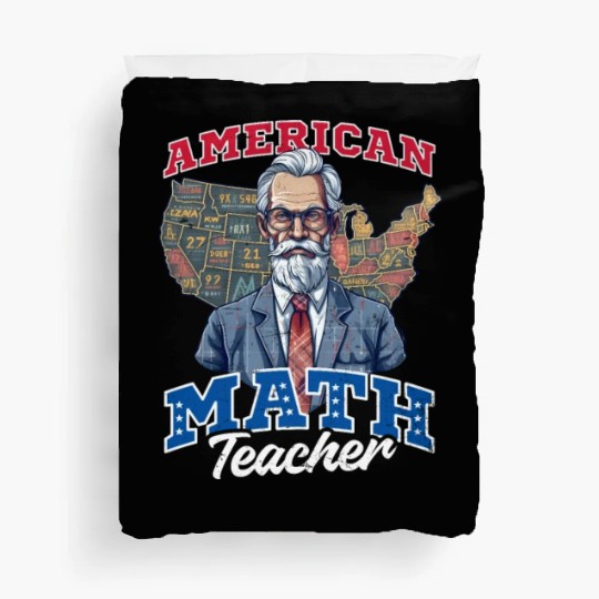 4th Of July Math Teacher American Math Teacher Duvet Covers