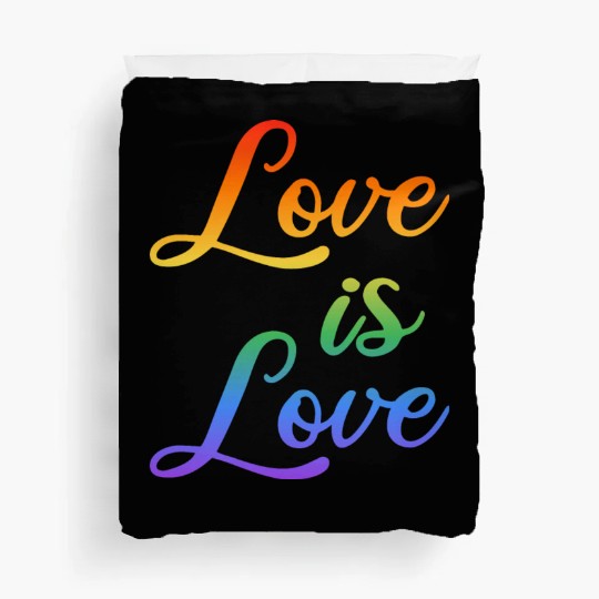 love is love rainbow colored letters Duvet Covers