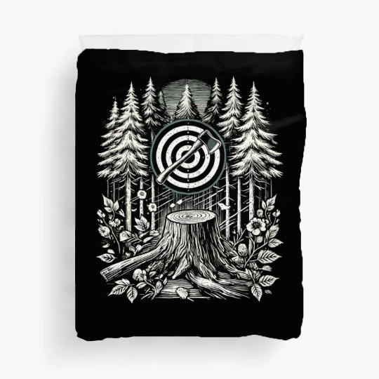 Axe Throwing Enthusiasts Championship Precision Duvet Covers