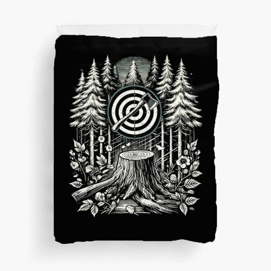Axe Throwing Enthusiasts Championship Precision Duvet Covers
