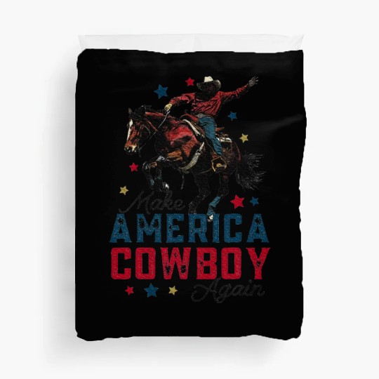 Makes America Cowboy Again Patriotic US Flag Duvet Covers
