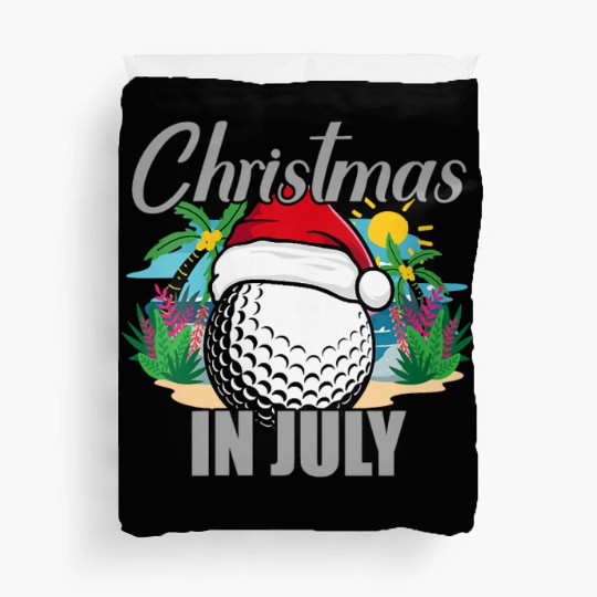 Christmas in July Golf Santa Hat Funny Summer Duvet Covers