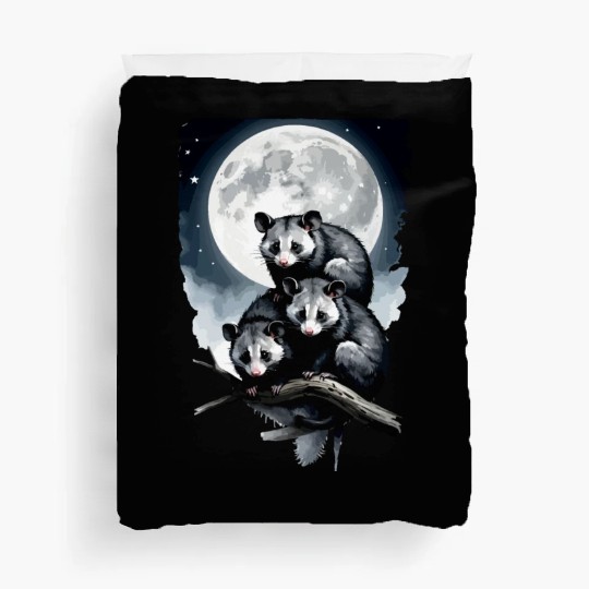 Opossum on Tree at Night Animals Lover Design Duvet Covers
