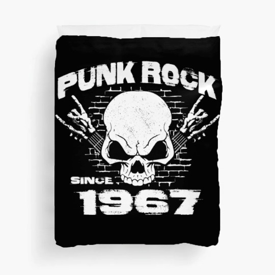 Punk Rock Since 1967 - Skull Rock Hands 57th Duvet Covers