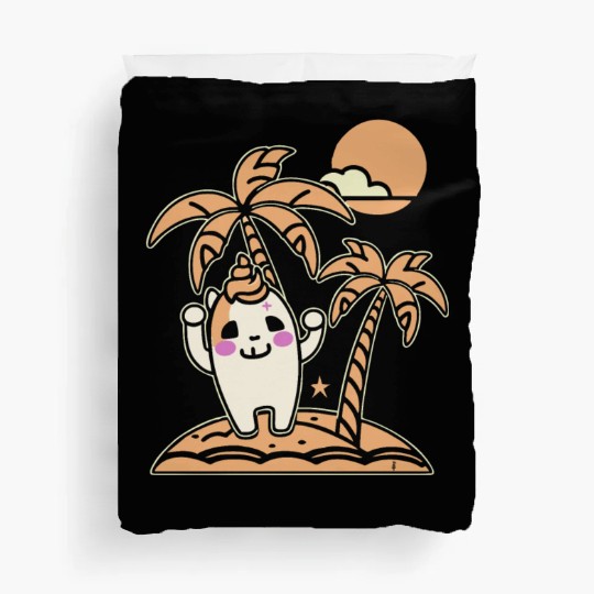 Happy on a Lonely Island Duvet Covers