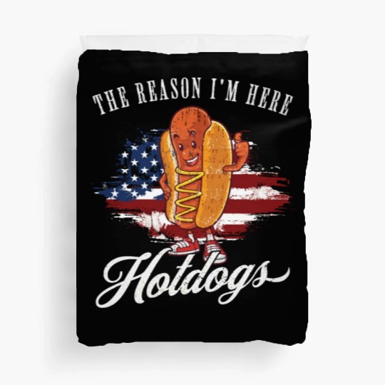 Funny BBQ Pun Retro Vintage Hot Dog Lover Duvet Covers