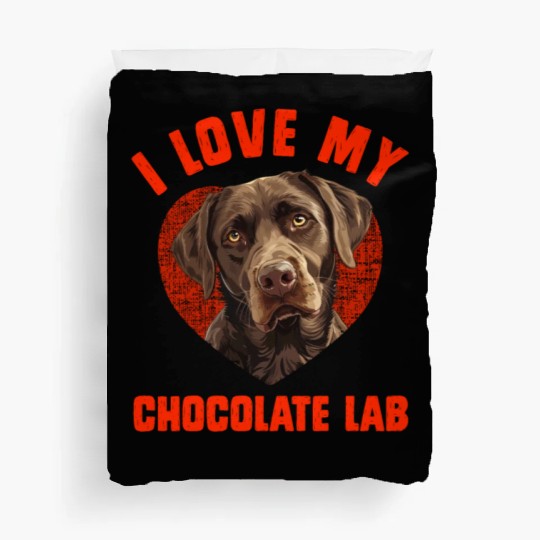 Brown Labrador I LOVE MY CHOCOLATE LAB Owners Duvet Covers
