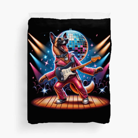 Disco Belgian Malinois dog Duvet Covers