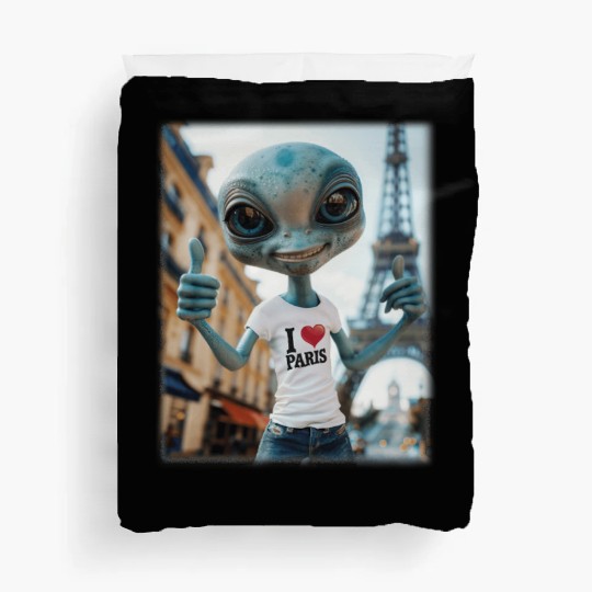 A Alien in Paris. I love Paris Duvet Covers