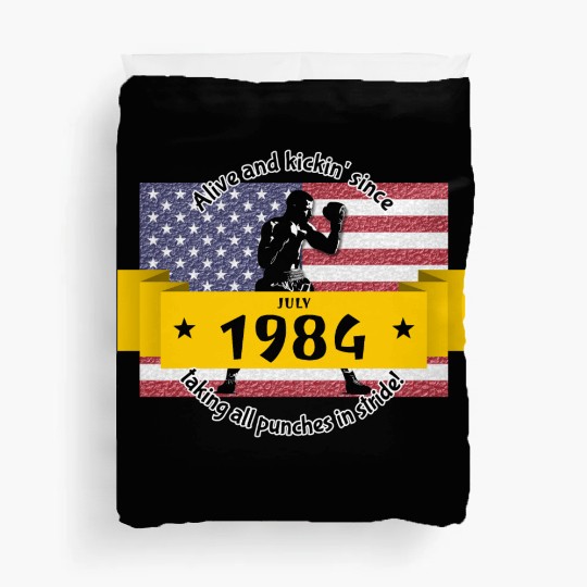 40th birthday Alive and kickin since 07/1984 Duvet Covers