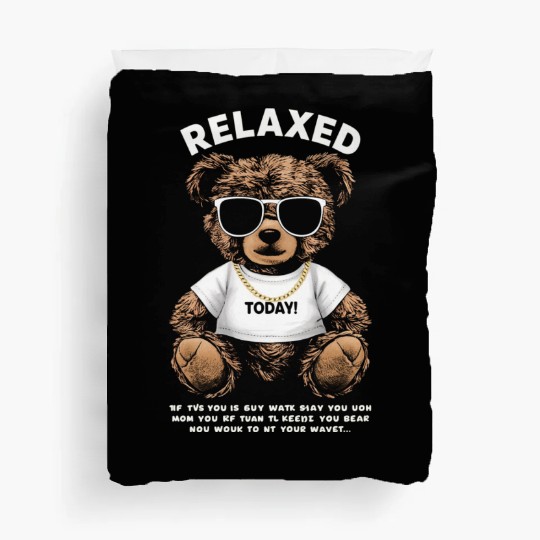 Relaxed Teddy Bear with Sunglasses Duvet Covers