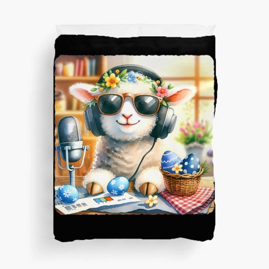 Easter Lamb Cozy Sunglasses Treats Duvet Covers