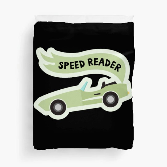 Speed ReaderBookish Racing Car Pastel Green Lemon Duvet Covers