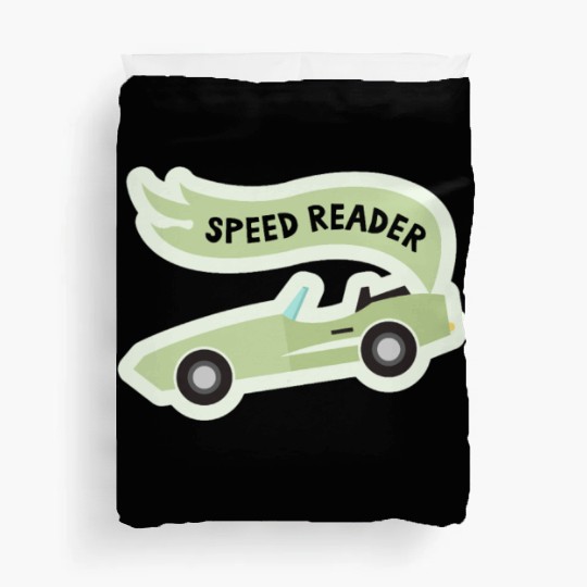 Speed ReaderBookish Racing Car Pastel Green Lemon Duvet Covers