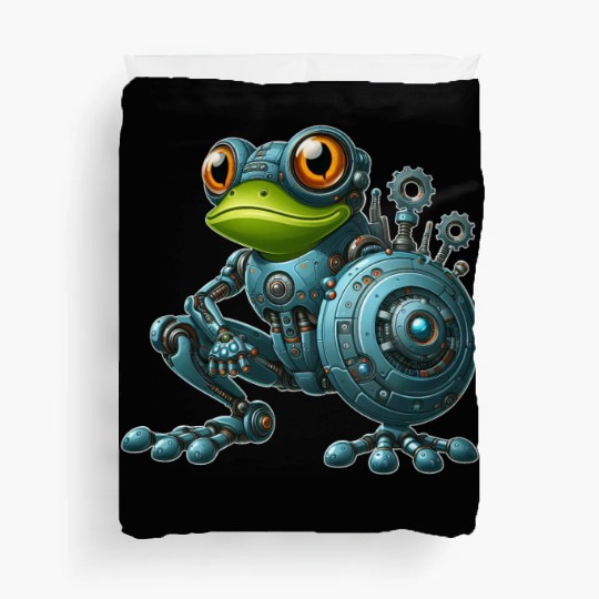 Cyborg Frog Toad Newt Robot Mech Design Duvet Covers