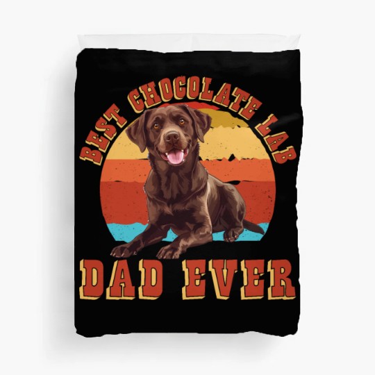 Brown Labrador BEST CHOCOLATE LAB DAD EVER Men Duvet Covers