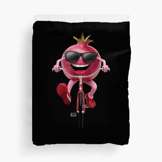Pomegranate Cycling On Bike Realistic Duvet Covers