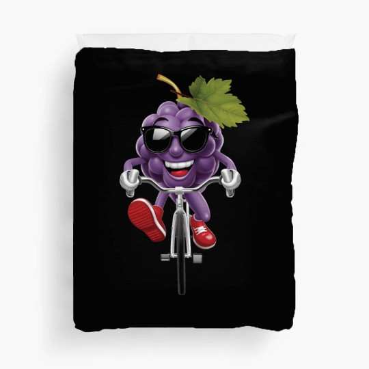 Grapes Cycling On Bike Realistic Duvet Covers