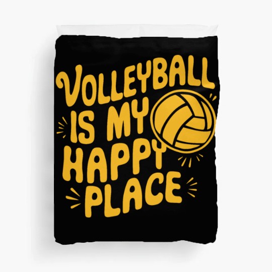 Volleyball Volleyballer Is My Happy Place Duvet Covers