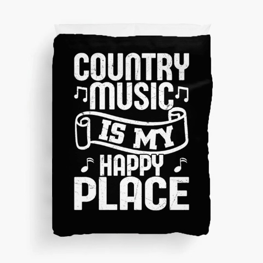 Country Music Is My Happy Place Western Cowboy Duvet Covers