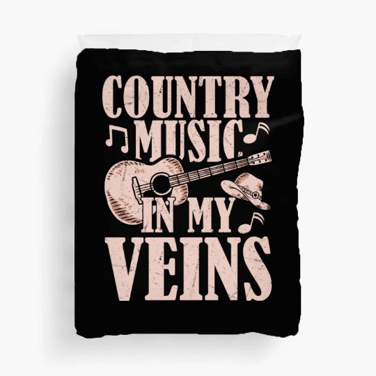 Country Music In My Veins Cowboy Western Duvet Covers