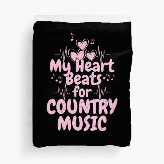 My Heart Beats for Country Music Cowboy Western Duvet Covers