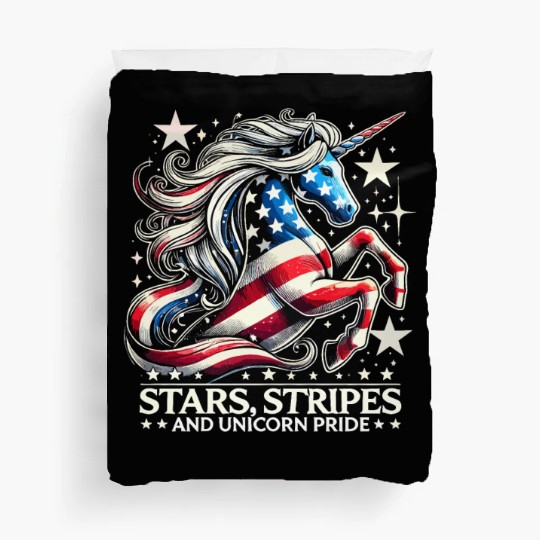 Star-Spangled Unicorn with American Pride and Duvet Covers
