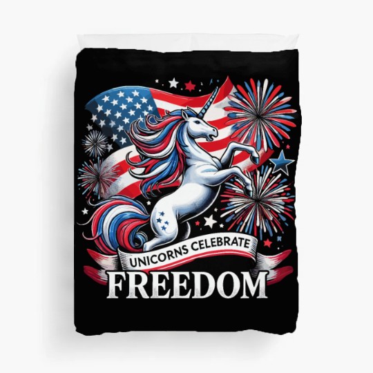 Star-Spangled Unicorn with American Pride and Duvet Covers