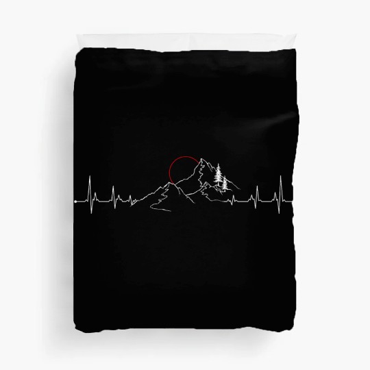 Mountain heartbeat sun Duvet Covers