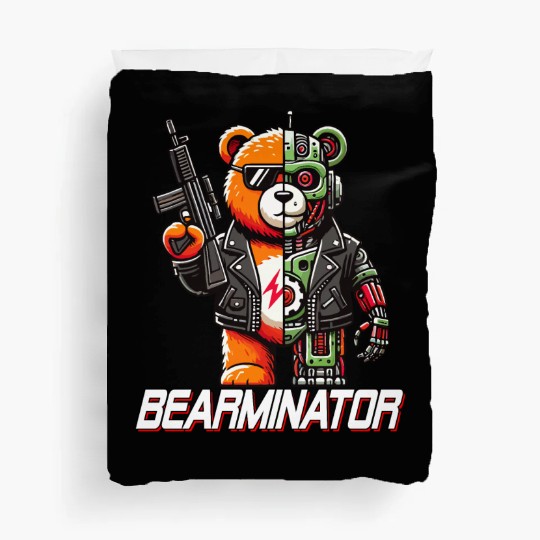 Bearminator Funny Cyborg Teddy Bear Design Duvet Covers