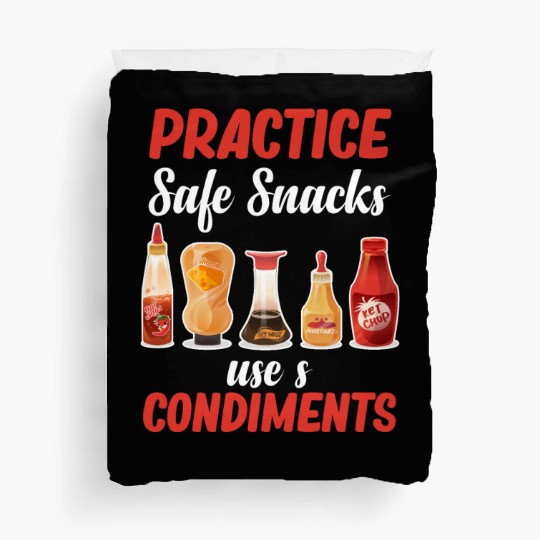 Practice Safe Snacks Use A Condiments Mustard Duvet Covers