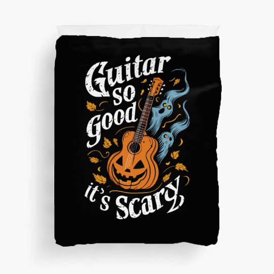musical pumpkin autumn vibes spooky guitar autumn Duvet Covers